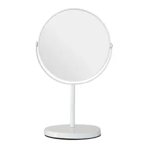 Metal Flat Mirror White / 29cm H x 18cm W