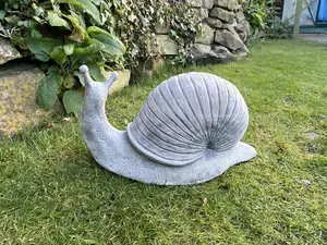 Large Stone Cast Snail Garden Ornament