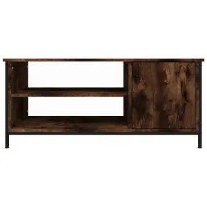 Berkfield TV Cabinet Smoked Oak 100x40x45 cm Engineered Wood