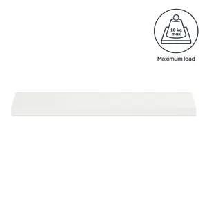 GoodHome Cusko White Rectangular Floating shelf (L)80cm x (D)23.5cm