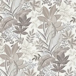 Galerie Into The Wild Metallic Beige Foliage Leaf Wallpaper Roll