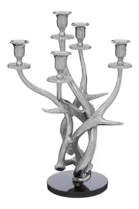 Interiors by Premier 5 Candles Antler Candelabra Holder, Candle Holder for Dining Table, 5 Candle Holder Centrepiece