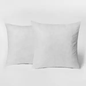 Brentford Pack of 2 Pinsonic Cushion Covers Filled Luxury, Silver - 45 x 45cm