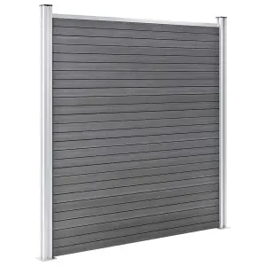 Berkfield WPC Fence Set 7 Square + 1 Slanted 1311x186 cm Grey