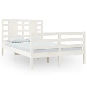 Berkfield Bed Frame White Solid Wood Pine 120x200 cm