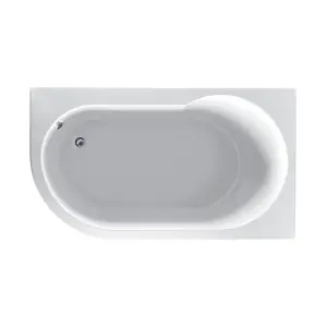 Darwin Right Hand White Super-Strong Acrylic Single Ended Compact Bath (L)1550mm (W)900mm