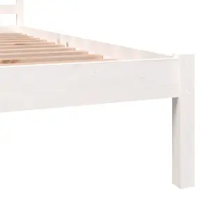 Berkfield Bed Frame Solid Wood Pine 75x190 cm White Small Single