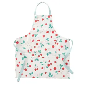 Catherine Lansfield Kitchen Strawberry Garden 70x80cm Apron Cream/ Red