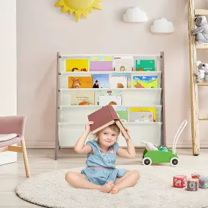 Costway 4 Tier Kids Bookshelf Magazine Rack Baby Book Storage Display Organizer Holder