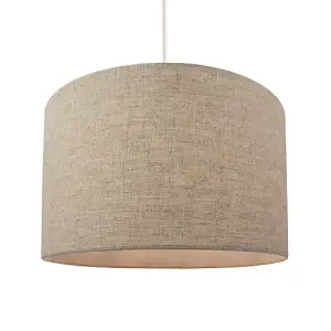 Contemporary and Stylish Natural Linen 12 Lamp Shade in Oatmeal - 30cm Diameter