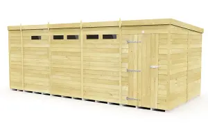 17 x 8 Feet Pent Security Shed - Single Door - Wood - L231 x W492 x H201 cm