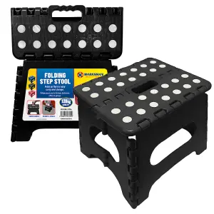 Folding Handy Step Stool - For Home, Kitchen, Bathroom, Office 130Kg Flat Storage Multi Use Portable Footstool, Holds Upto 120kg