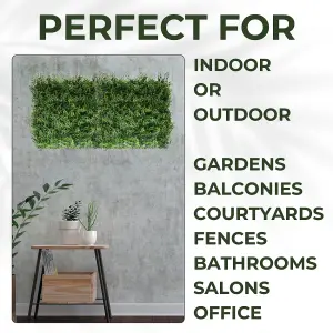 Artificial Plant Flower Living Wall Panels Realistic - Fern - Indoor / Outdoor - 1m x 1m - Home, Garden, Office