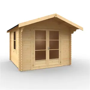 10ft x 10ft (2950mm x 2950mm) Horsforth "The Topeka" 28mm Log Cabin With 1 Opening Window