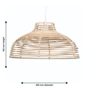 First Choice Lighting Katrina Rattan Dome Pendant Lightshade