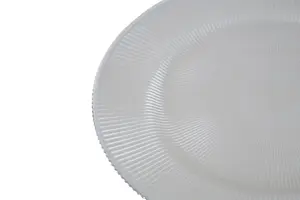 Maison by Premier Ida 33cm Embossed White Glass Charger Plate