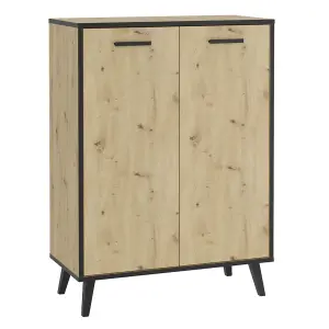 FMD Shoe Cabinet with 5 Compartments 68.5x33x93.5 cm Artisan Oak