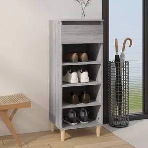 Berkfield Shoe Cabinet Grey Sonoma 40x36x105 cm Engineered Wood