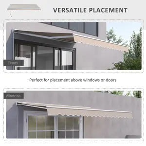 Outsunny Garden Door Awning Retractable Canopy Electric Patio Shelter 3.5M