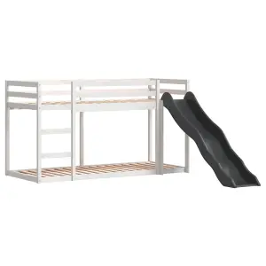 Berkfield Bunk Bed with Slide&Ladder without Mattress White 80x200 cm