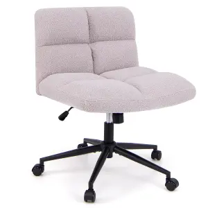 Costway Modern Rolling Office Chair Upholstered Criss Cross Chair Vanity Chair