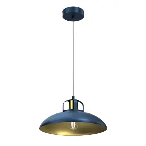 Milagro Felix Blue Pendant Lamp 1XE27 The Hand Made High Quality Fittings 29CM Shades Rugged Industrial Look