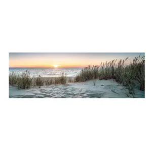 Arthouse Beach Sunset Multicolour Canvas art (H)30cm x (W)90cm