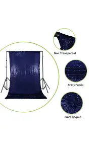 Neel Blue Shiny Fabric Sequin Backdrop Glitter Curtain, Royal Blue - 4ft x 9ft