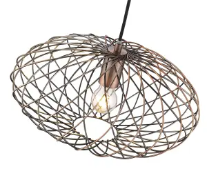 Luminosa Spring Wire Ceiling Pendant Antique Copper, E27