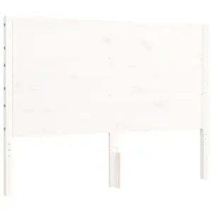 Berkfield Bed Frame with Headboard White 140x190 cm Solid Wood