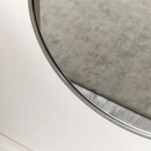 Melody Maison Silver Oval Framed Wall Mirror 140cm x 40cm