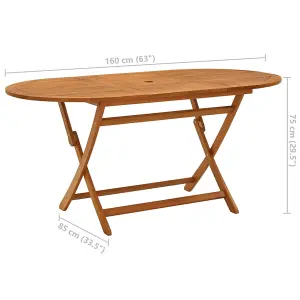 Berkfield Folding Garden Table 160x85x75 cm Solid Eucalyptus Wood