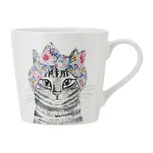 Mikasa Tipperleyhill Cat Print 380ml Mug