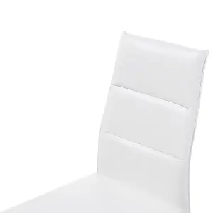 Set of 2 Dining Chairs ROCKFORD Faux Leather White