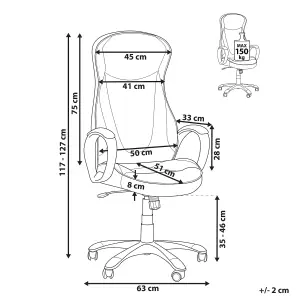 Executive Chair Faux Leather Beige FELICITY