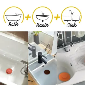 Orange Universal 2in1 Kitchen Sink Plug/Filter 110mm Stick Function Easy Use