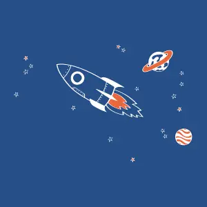 Rocket and Stars Wall Sticker Pack