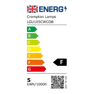 Crompton Lamps LED GU10 Bulb 5W Cool White (3 Pack)