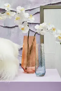 Interiors by Premier Smoked Amber Glass Vase, Minimalist Flower Vase, Decorative Glass Vase, Small Flower Vase for Living Room