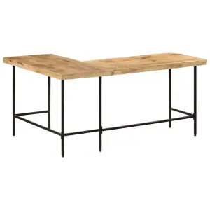 Berkfield Desk 165x110x77 cm Solid Wood Mango and Iron