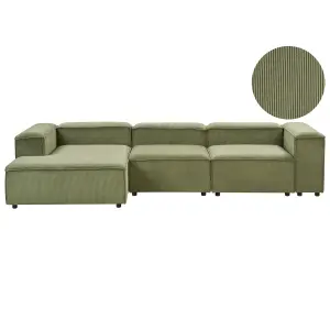 Right-Hand Corner Sofa ARDAL Green Corduroy Right Hand