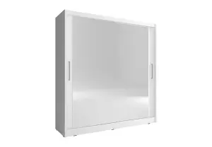 Maja VI Mirrored Sliding Door Wardrobe 180cm in White