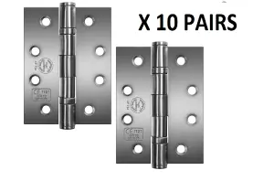 PERRY SATIN 100mm Stainless Steel Fire Door Hinges - Grade 11 CE Marked