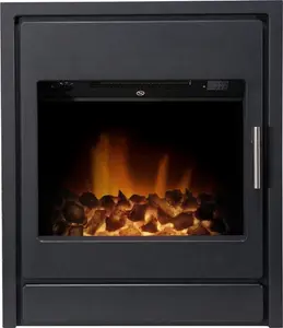 Acantha Alta Electric Inset Stove In Black With Remote Control