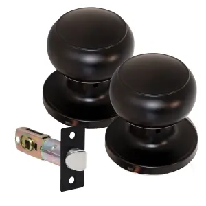 XFORT Bello Passage Knob Set Matt Black for Internal Wooden Doors