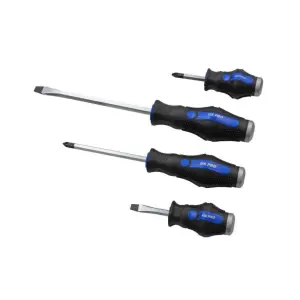 US PRO Tools 8pc Go-through Screwdrivers Set Pozidriv & Flat Head Screwdrivers 1619