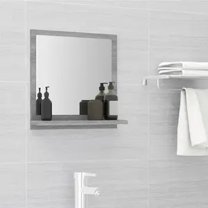 Berkfield Bathroom Mirror Grey Sonoma 40x10.5x37 cm Engineered Wood