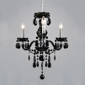 Luminosa Classic Chandeliers Black 3 Light , E14