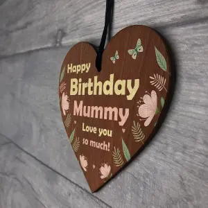 Red Ocean Birthday Gifts For Mummy Wooden Hanging Heart Mummy Gifts From Daughter Son Keepsake