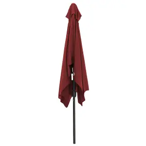 SunDaze 2x3M Wine Red Garden Parasol Sun Shade Umbrella with Crank Handle & Tilt Mechanism